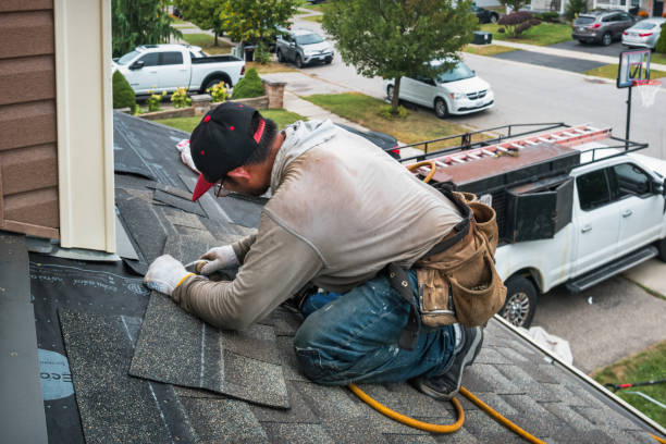 Professional Roof Installation technician working in Georgetown, NY